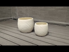 Piantatrice di argilla in fibra di argilla impermeabile e ignifugia Φ350*H240 con buchi di drenaggio e Φ300*H210