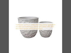 piantatore di argilla in forma di urna in fibra di colore grigio opaco, di peso leggero, resistente e a bassa manutenzione, vaso da fiori vacanza, villa, ufficio, decorazione, giardino, progetto di paesaggio