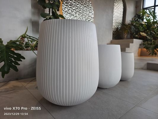 Pottine di argilla in fibra di giardino a mano scolpite da 10 pollici