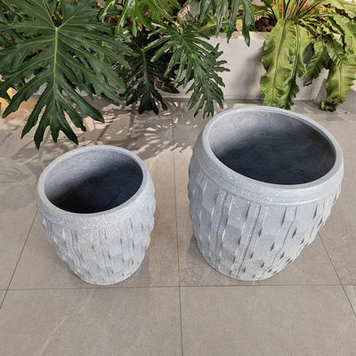 comprare Sculture a mano con texture uniche Scatole di fiori in fibra d'argilla finita per il giardino interno online manufacture