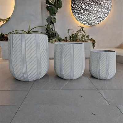 comprare Piantatrici di fiori in fibra di argilla impermeabile e ignifugia con disegno moderno intagliato a mano online manufacture
