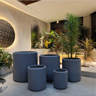 comprare Vaso di argilla di fibra di argilla rotonda opaca e resistente al gelo per il giardino interno online manufacture