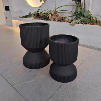 comprare Confezione di piante di fibra di argilla di texture minimale rotonda Leggera in nero online manufacture