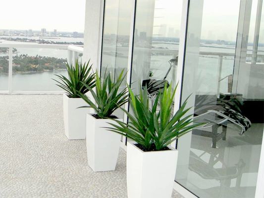 comprare Pottini quadrati per piante di fiore in fibra di vetro per interni ed esterni online manufacture