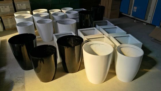comprare Grandi vasi rotondi di fiore in fibra di vetro per il paesaggio esterno della strada online manufacture