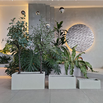 comprare Grandi vasi da fiore rettangolari in fibra di vetro di dimensioni personalizzate per la decorazione domestica online manufacture