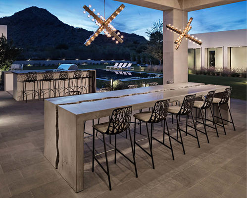 comprare Tavolo da patio rettangolare in cemento grigio GRC Tavolo da tavolo in cemento online manufacture