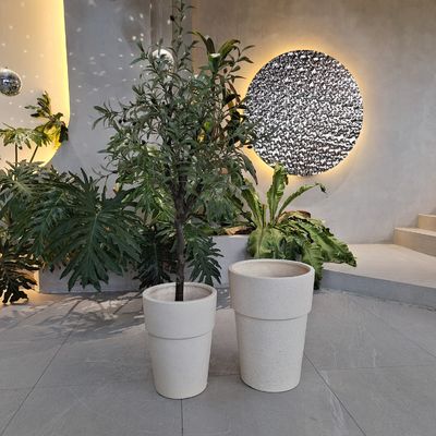 comprare Pot di fibra di cemento personalizzato con finitura scolpita a mano La soluzione definitiva per la visualizzazione delle piante online manufacture