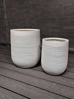 comprare Φ300*H400 Piantatrice in fibra di argilla conserva 5-6 anni vita all'aperto texture superficie resistente alle intemperie e design duraturo online manufacture