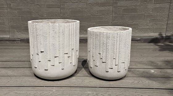 comprare Vaso di cemento in fibra di finitura scolpita a mano personalizzato per i centripiedi esterni online manufacture