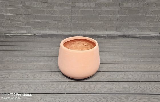comprare Terracotta - Ispirato al colore terracotta Vaso rotondo in fibra di argilla per esterni Design architettonico del paesaggio online manufacture