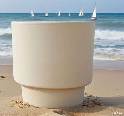 comprare beige chiaro struttura a due strati rotonda in fibra di argilla fioriera per esterni design architettonico paesaggistico online manufacture