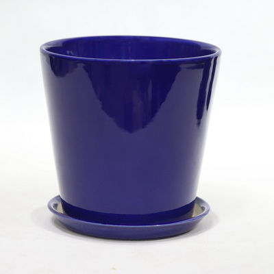 Pottine di ceramica blu leggere con drenaggio