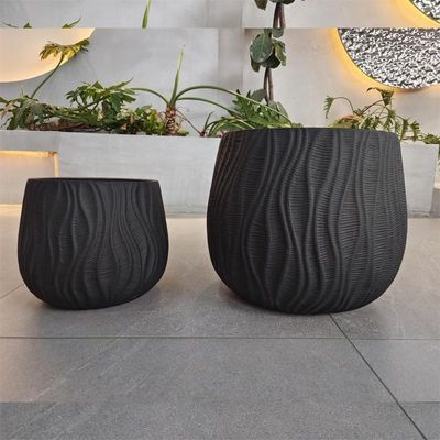 Moderno rotondo pesante in argilla di fibra di piantagione intagliato a mano per la decorazione del giardino domestico