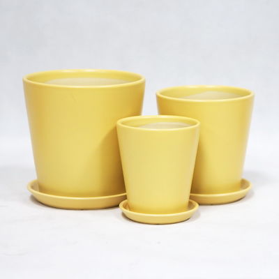 Pottine ceramiche rotonde bianche lucide e moderne per decorazioni di piante interne ed esterne