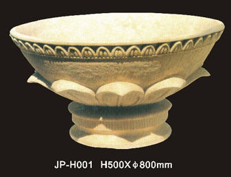 Vaso di fiori di arenaria naturale leggero con finitura intagliata a mano