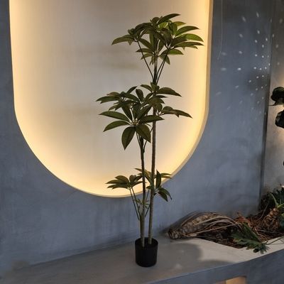 Vibrante 150cm Schefflera Faux Pianta con protezione UV Albero di felce artificiale per la decorazione domestica interna Piante artificiali