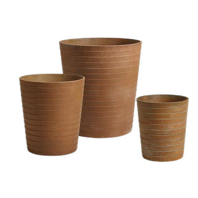 Eleganti piantatrici di cemento in fibra scolpita a mano per piante da giardino all'aperto