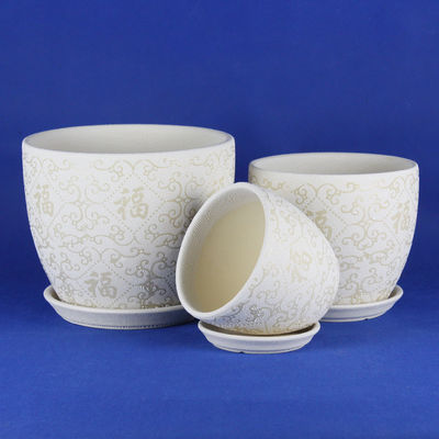 Vaso di fiori rotondo con finitura lucida aggiunge eleganza al giardino
