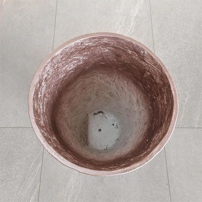 Moderna pentola di cemento in fibra rotonda Contemporanea e resistente per il giardino