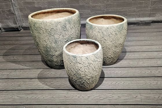 Pot di cemento a fibra rotonda per barbecue / forno a carbone da campeggio