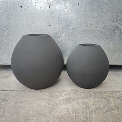 piantatore di argilla in forma di urna in fibra di colore grigio opaco, di peso leggero, resistente e a bassa manutenzione, vaso da fiori vacanza, villa, ufficio, decorazione, giardino, progetto di paesaggio