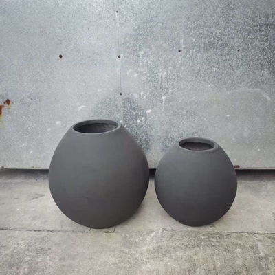 piantatore di argilla in forma di urna in fibra di colore grigio opaco, di peso leggero, resistente e a bassa manutenzione, vaso da fiori vacanza, villa, ufficio, decorazione, giardino, progetto di paesaggio