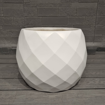 design a forma di diamante geometrico sportivo divertente aspetto a tema vaso di fiori in fibra di argilla sferica leggero resistente a bassa manutenzione decorazione per ufficio villa vacanze progetto di giardinaggio