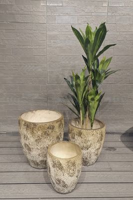 Tono alto, terreno, rotondo, argilla di fibra, leggero, resistente, vaso da giardino