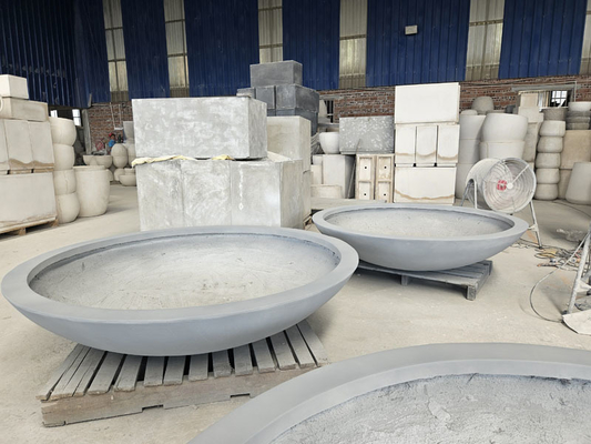Fioriera circolare rotonda in fibra di argilla extra large per aiuole, parchi, succulente, tappezzanti e giardinaggio