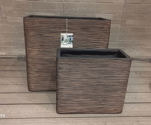 Vaso da fiori in fibra di argilla rettangolare stretto e alto, fioriera elegante, moderna e resistente per piante da interno/esterno, grande per pavimento e sospensione